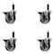 Service Caster 4'' Semi Steel Swivel 1'' Expanding Stem Caster Set with Brake, 4PK SCC-EX20S414-SSS-PLB-1-4 - alternate 1